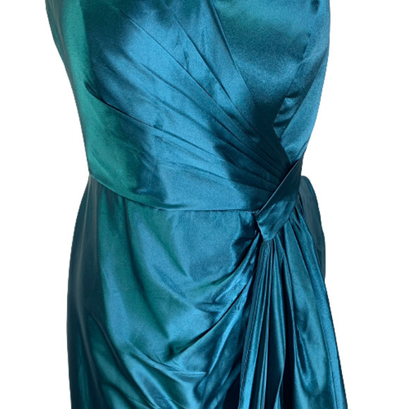 MAKE YOU PRETTY MORE Teal Blue One Shoulder Evening Gown - NWT - Picture 4 of 16
